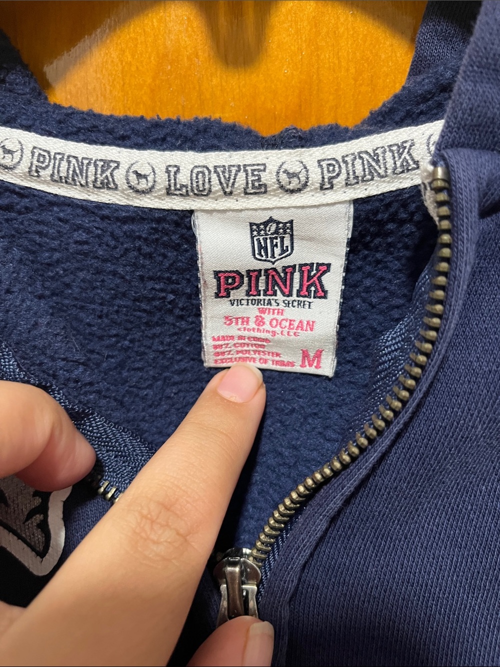 PINK Victoria's Secret New England Patriots Zip-Up Hoodie - Picture 2 of 8